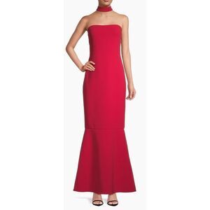 Liv Foster Mermaid Gown Size 4US Red Halterneck Sleeveless‎ Party Dress NEW